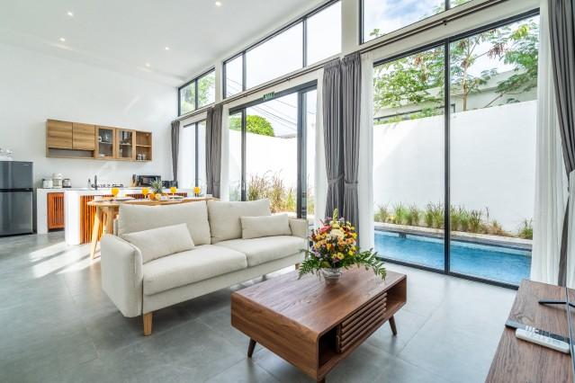 Living room,Pool view